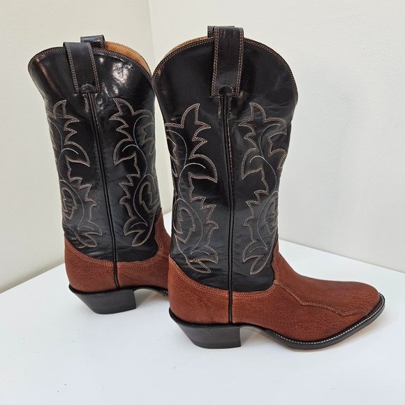 29. Cowboy (girl) boots. Brown shark leather. Size 10.5 D - Picture 6 of 11